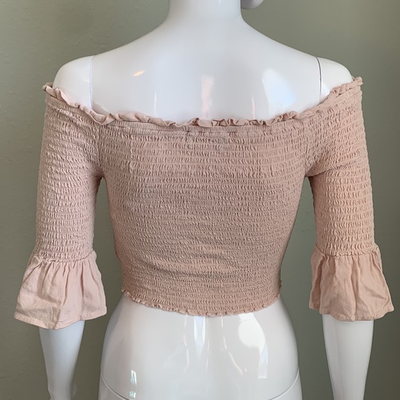 Kendall & Kylie Light Pink Off Shoulder Crop Top - Picture 6 of 8